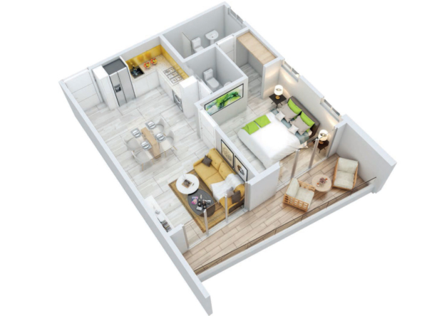Apartment 1 bedroom type B, The Towers at Vistacana