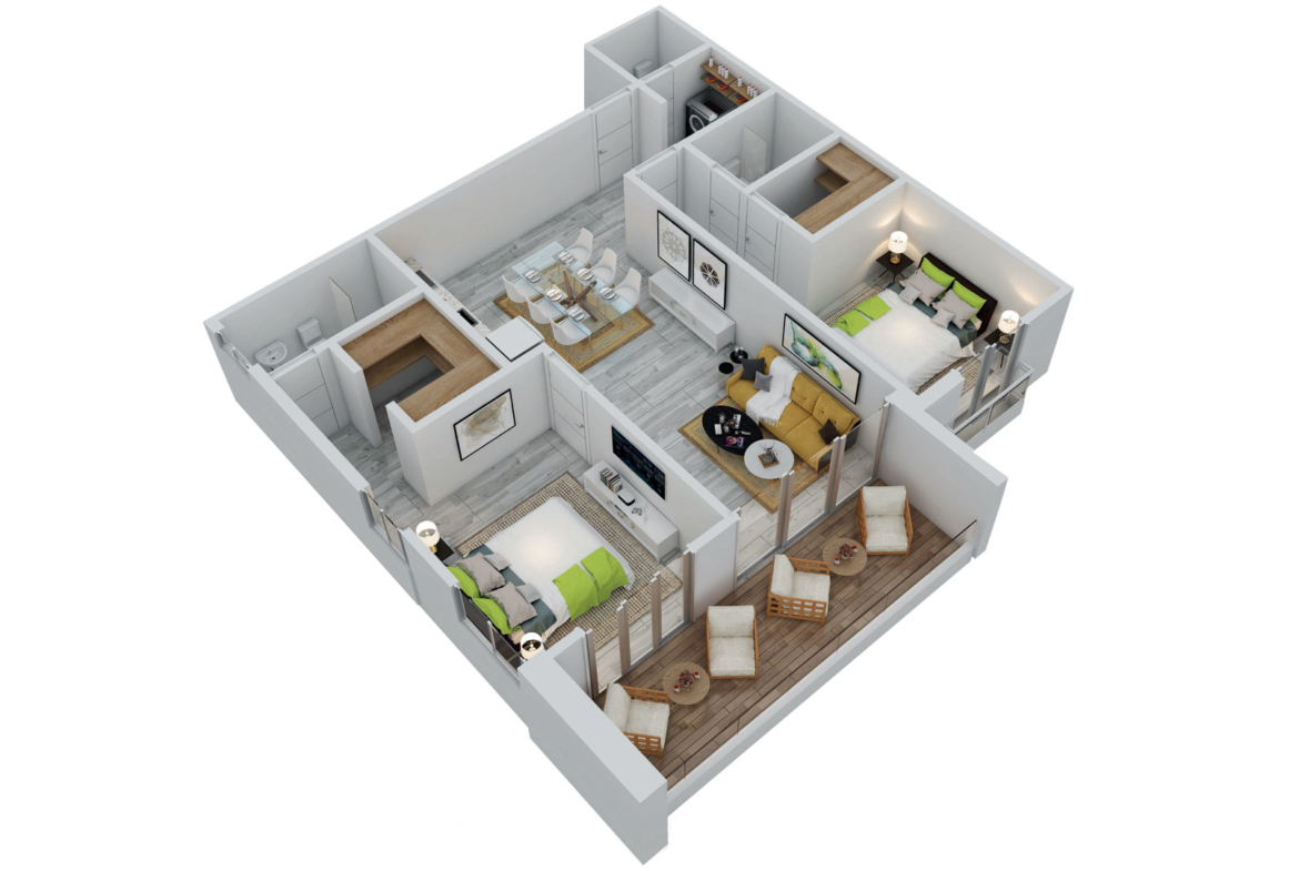 Apartment 2 bedrooms type A, The Towers at Vistacana