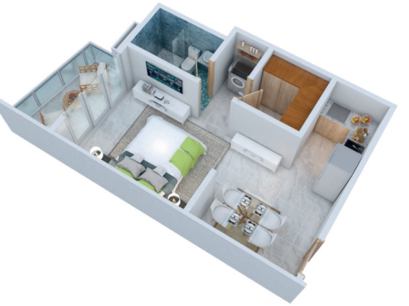 Studio 1 bedroom type C, The Towers at Vistacana