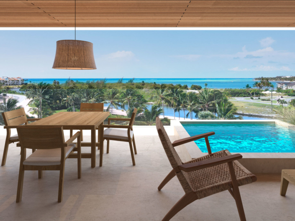 Pool in the terrace with sea view of the apartment of Marina Garden 2