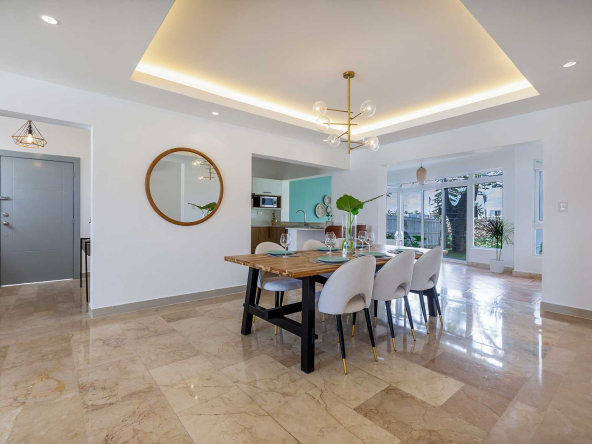 Perla Del Este, Apartment, Main Living Room, Dining Room, Garden View