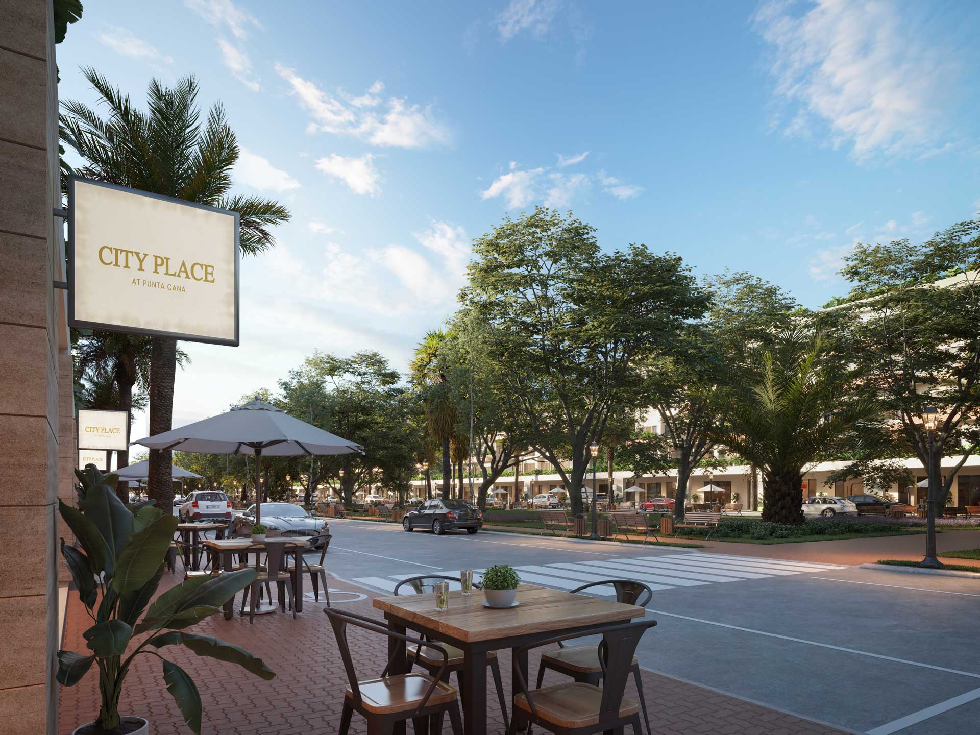 Outdoor table, City Place Condos & Shops, Punta Cana