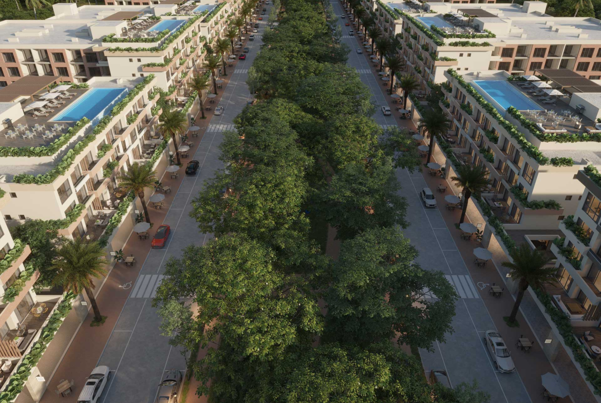 View aerial, City Place Condos & Shops, Punta Cana